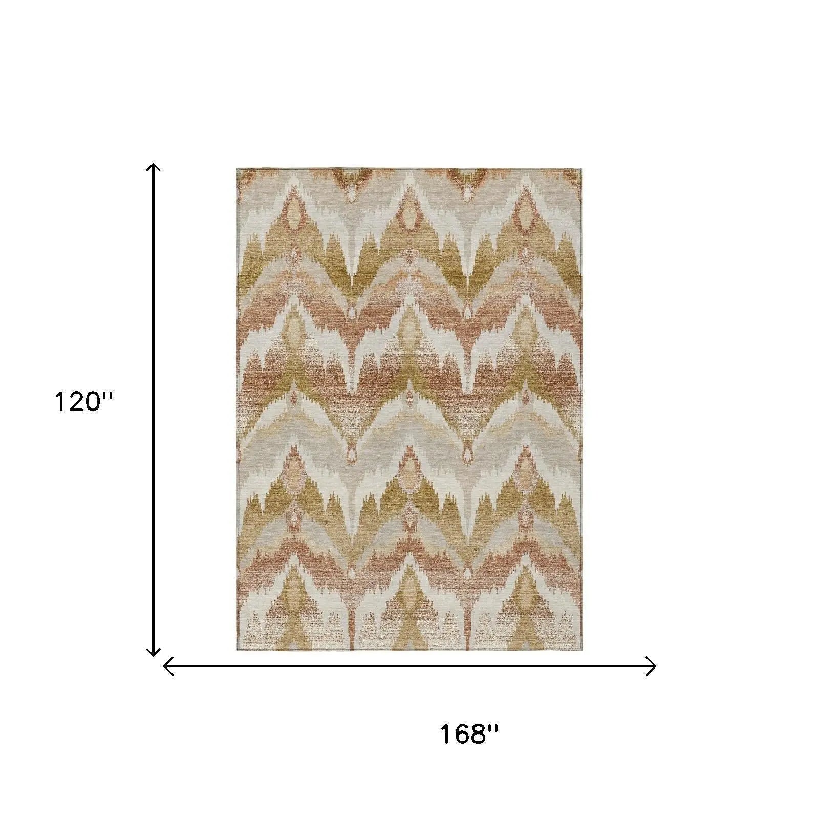 10' X 14' Rust And Orange Abstract Washable Indoor Outdoor Area Rug Homeroots Outdoor