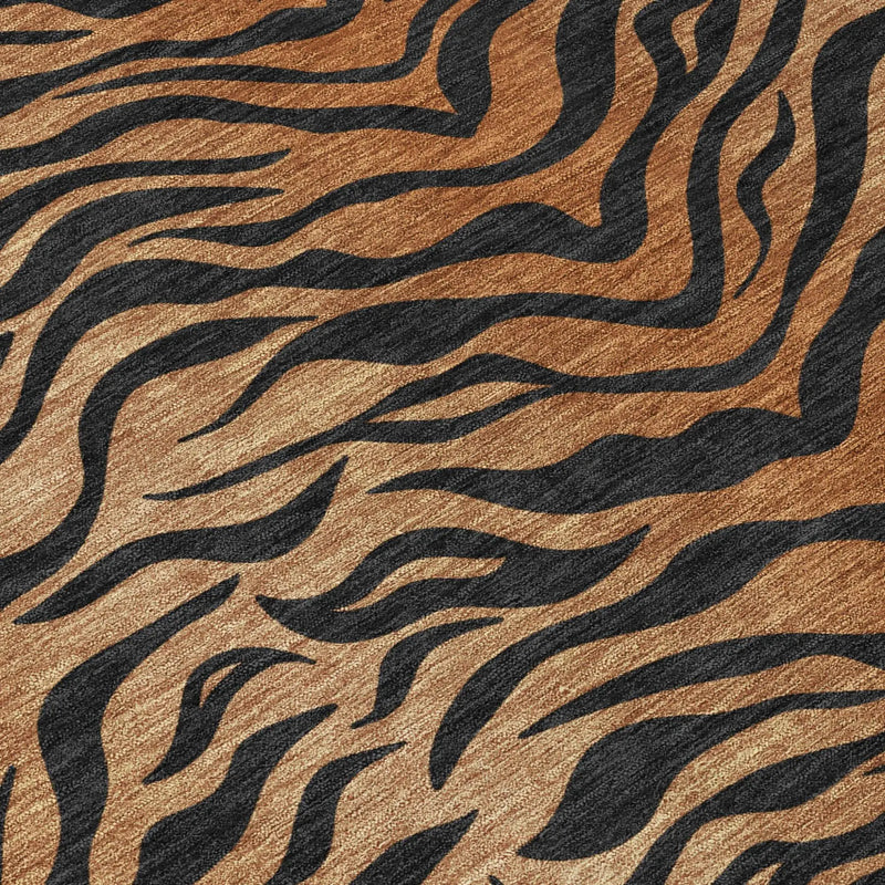 10' X 14' Rust And Orange Animal Print Washable Indoor Outdoor Area Rug Homeroots Outdoor