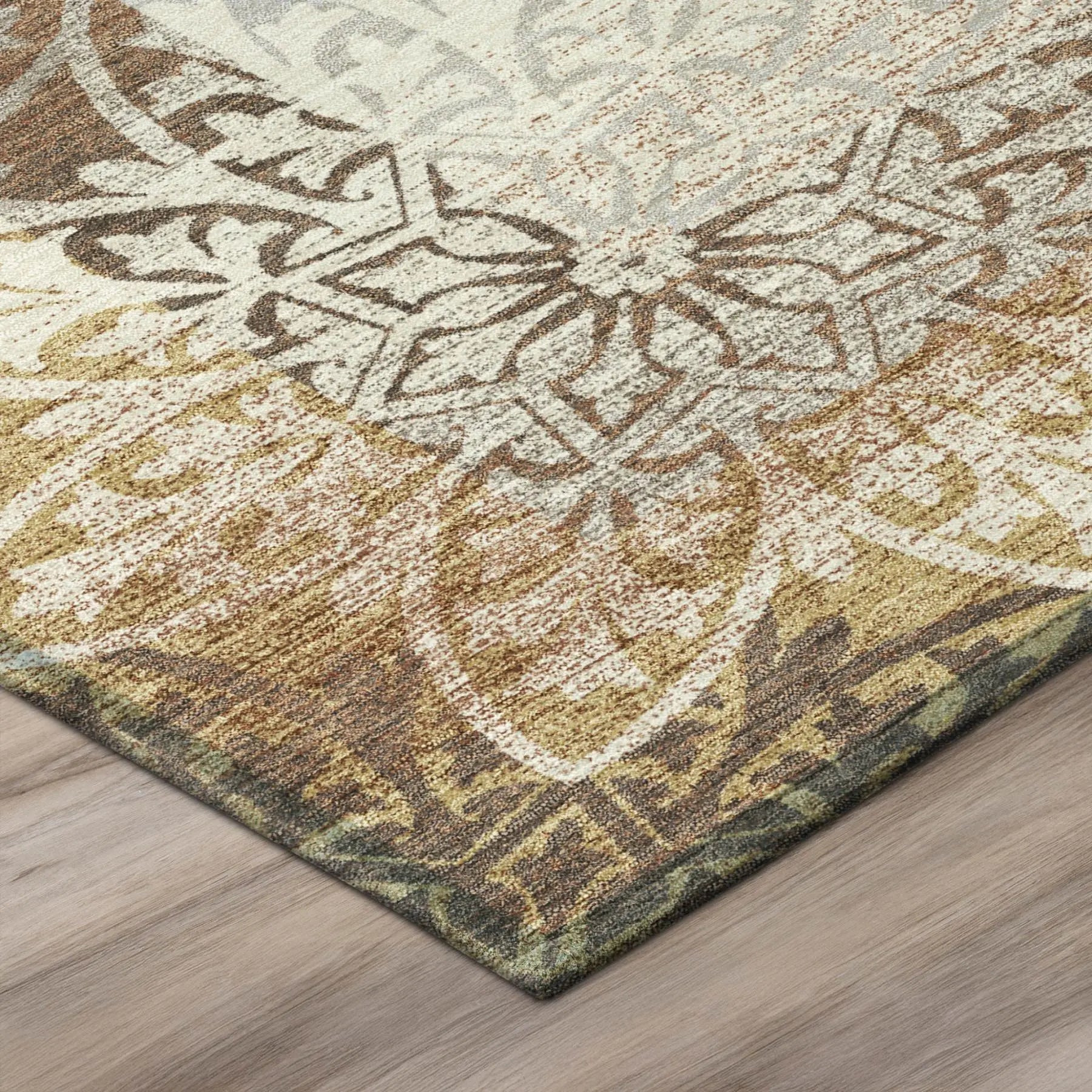 10' X 14' Rust And Orange Oriental Washable Indoor Outdoor Area Rug Homeroots Outdoor