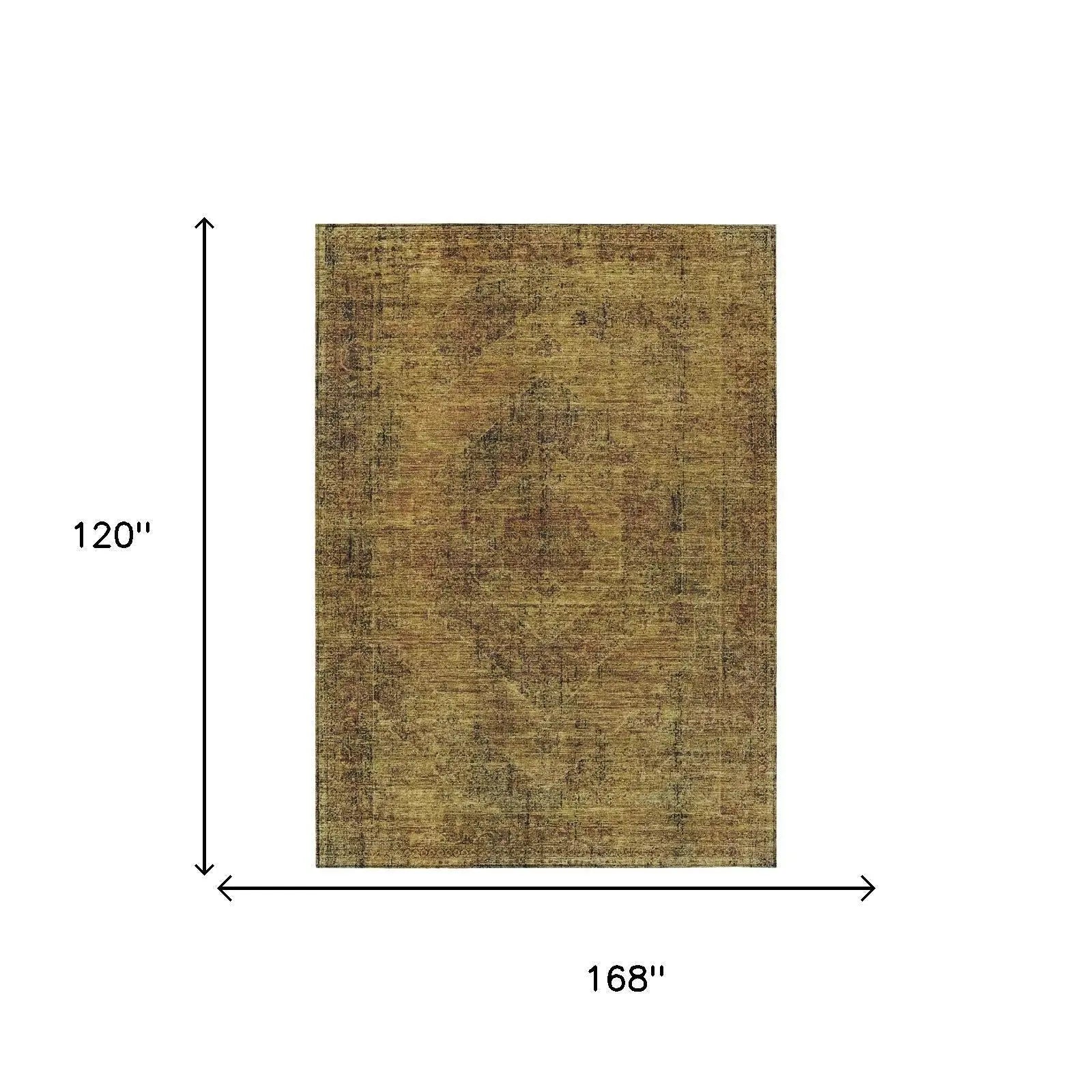 10' X 14' Rust And Orange Oriental Washable Indoor Outdoor Area Rug Homeroots Outdoor