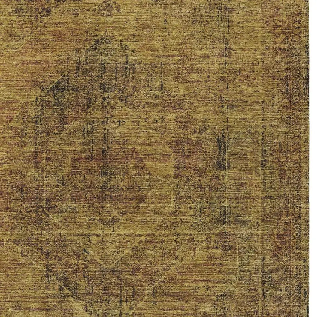 10' X 14' Rust And Orange Oriental Washable Indoor Outdoor Area Rug Homeroots Outdoor