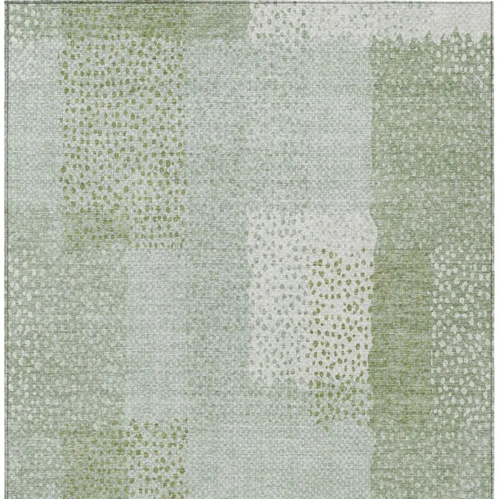 10' X 14' Sage And Green Abstract Washable Indoor Outdoor Area Rug Homeroots Outdoor