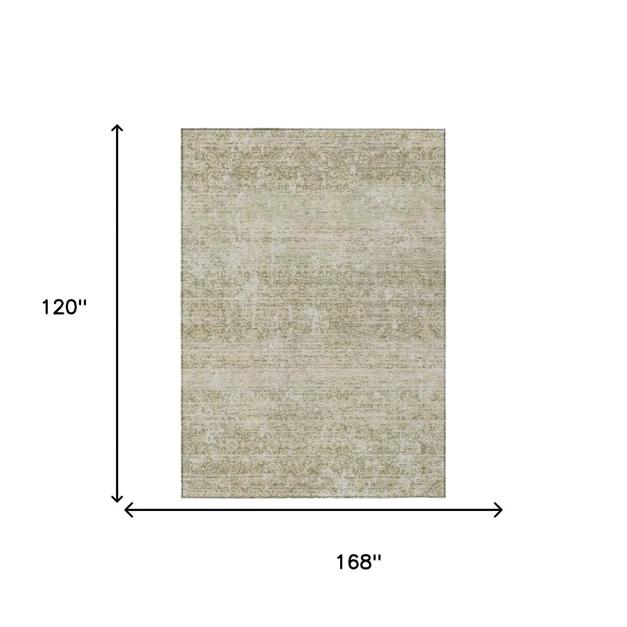 10' X 14' Sage And Green Abstract Washable Indoor Outdoor Area Rug Homeroots Outdoor