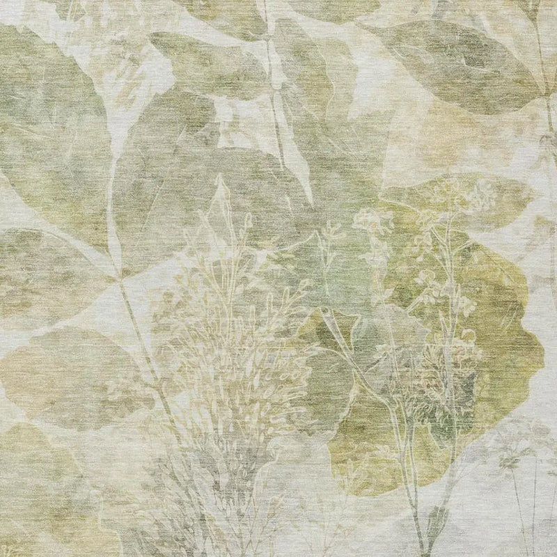 10' X 14' Sage And Green Floral Washable Indoor Outdoor Area Rug Homeroots Outdoor