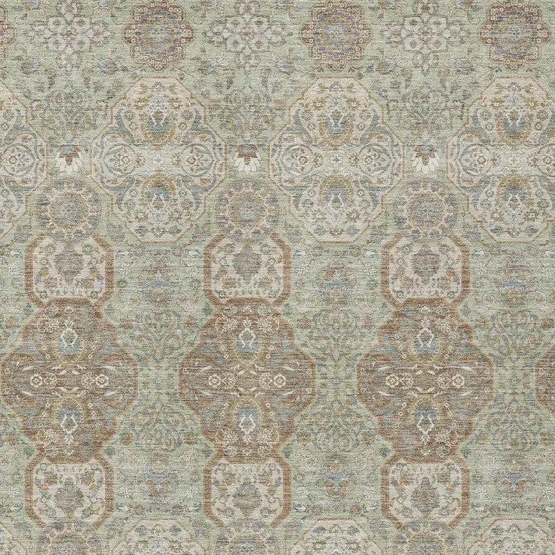10' X 14' Sage And Green Floral Washable Indoor Outdoor Area Rug Homeroots Outdoor