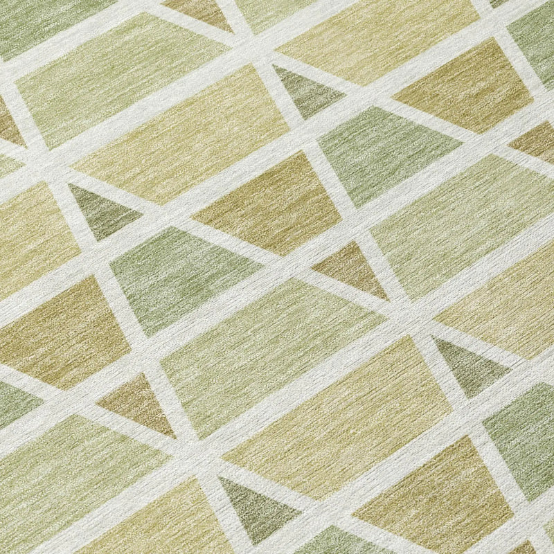 10' X 14' Sage And Green Geometric Washable Indoor Outdoor Area Rug Homeroots Outdoor