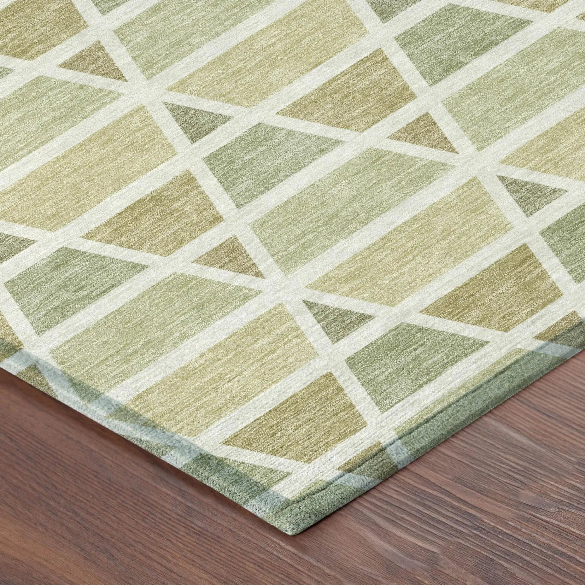 10' X 14' Sage And Green Geometric Washable Indoor Outdoor Area Rug Homeroots Outdoor