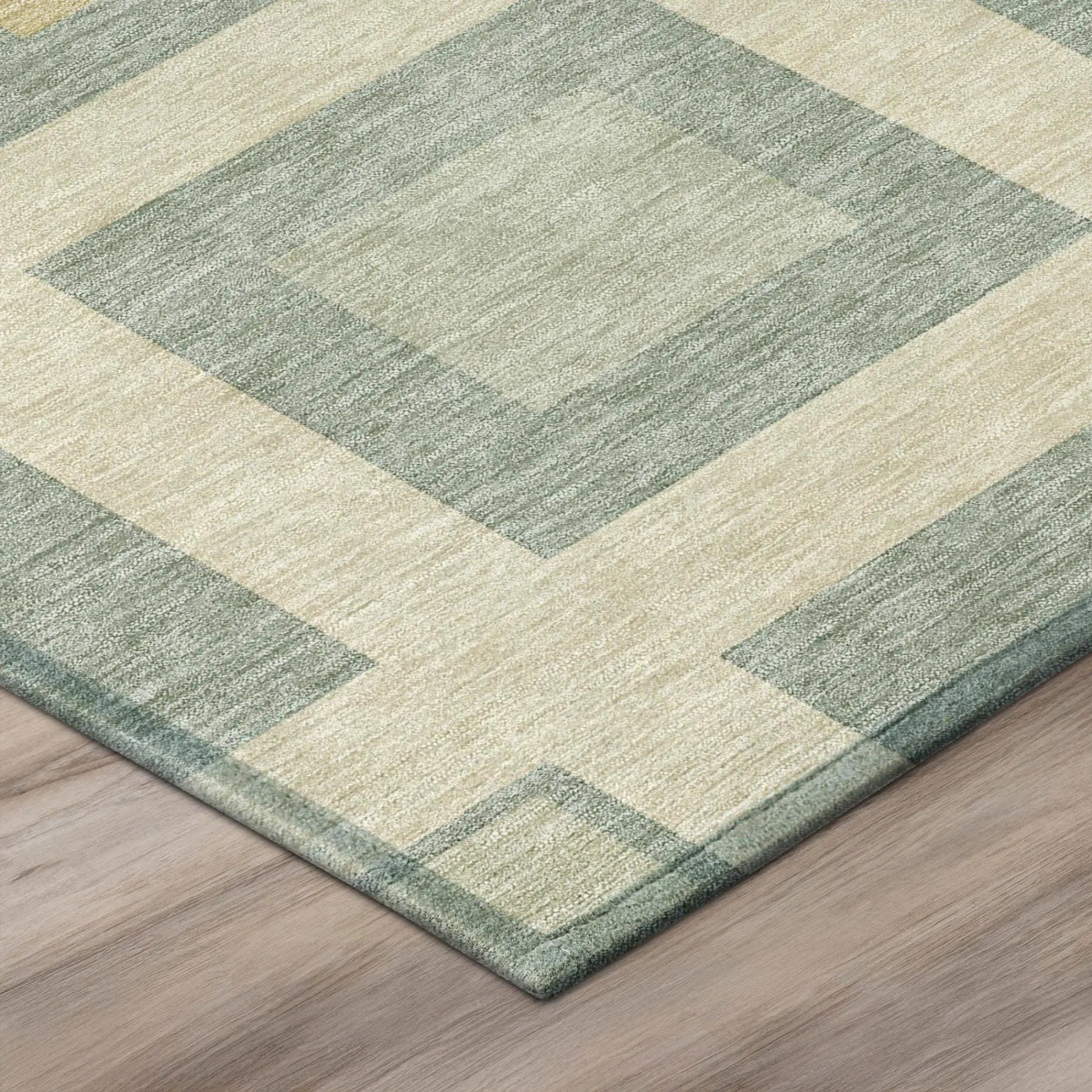 10' X 14' Sage And Green Geometric Washable Indoor Outdoor Area Rug Homeroots Outdoor
