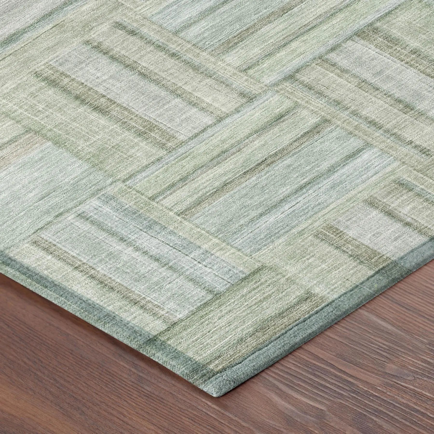 10' X 14' Sage And Green Geometric Washable Indoor Outdoor Area Rug Homeroots Outdoor