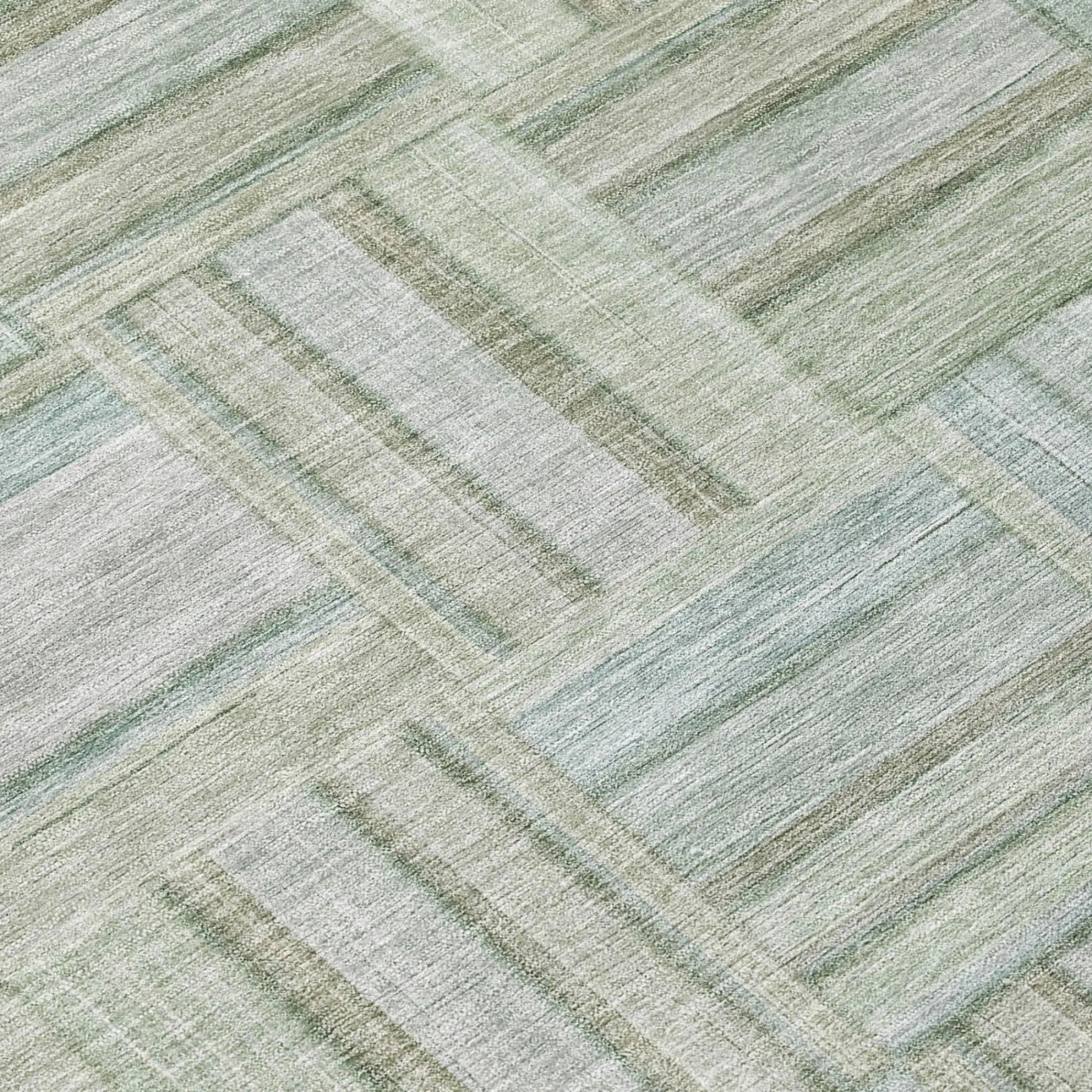 10' X 14' Sage And Green Geometric Washable Indoor Outdoor Area Rug Homeroots Outdoor