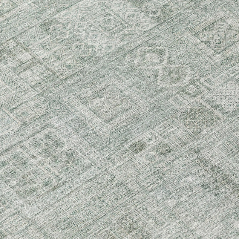 10' X 14' Sage And Green Oriental Washable Indoor Outdoor Area Rug Homeroots Outdoor