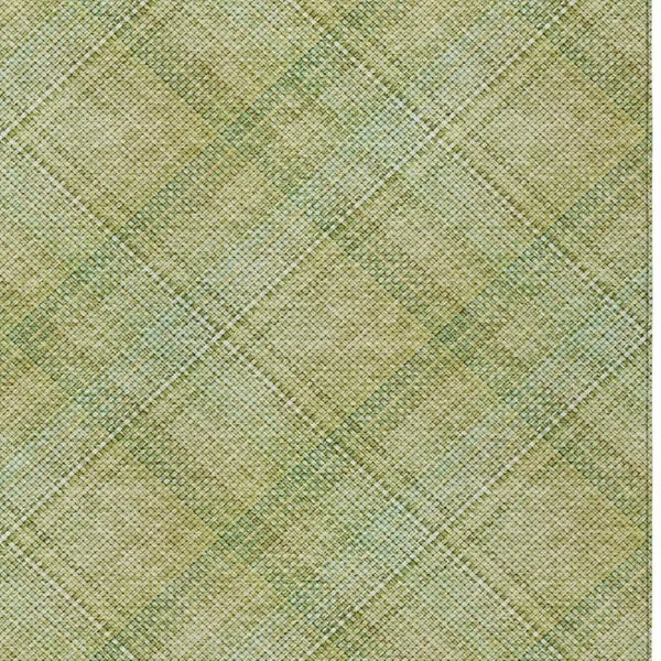 10' X 14' Sage And Green Plaid Washable Indoor Outdoor Area Rug Homeroots Outdoor