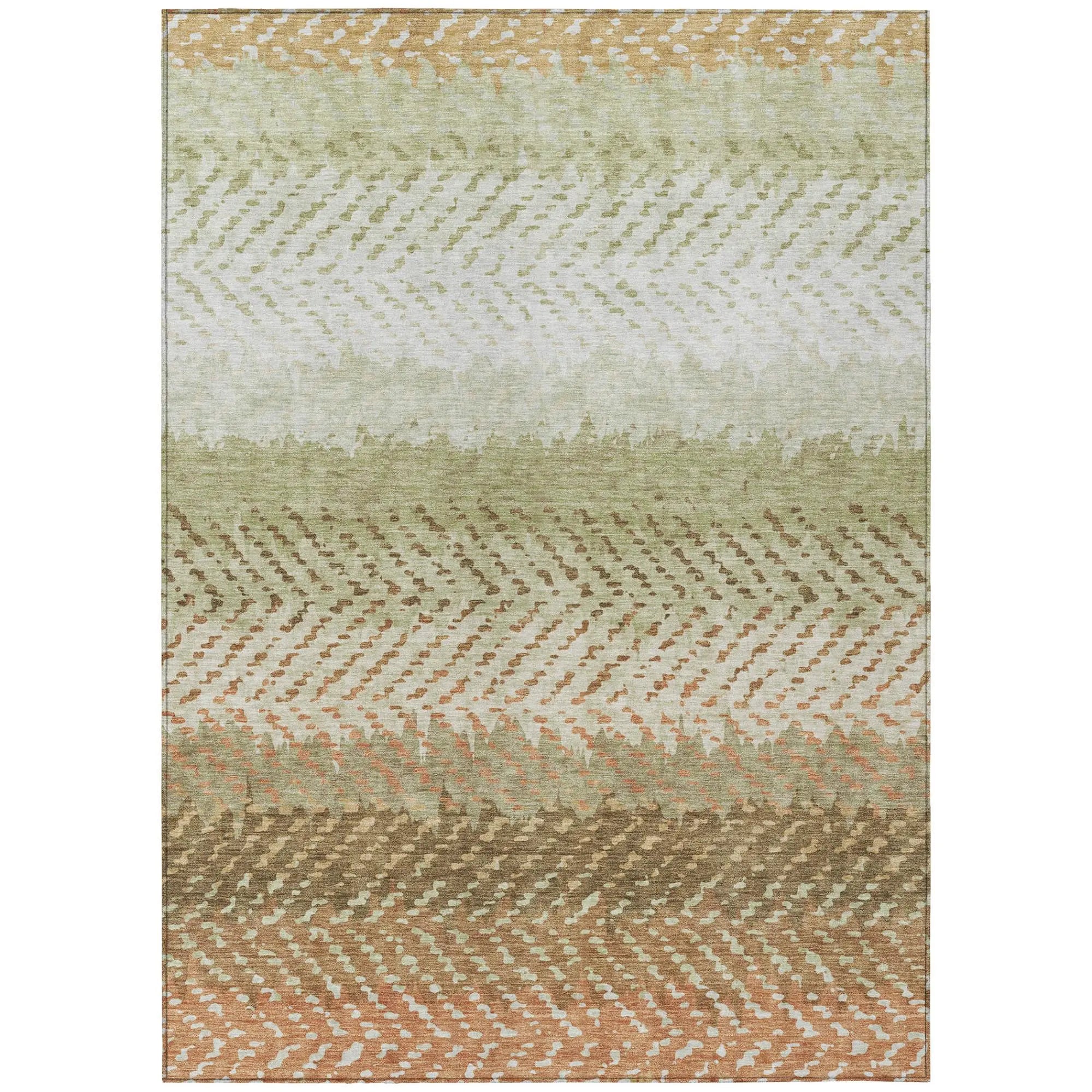 10' X 14' Sage And Green Striped Washable Indoor Outdoor Area Rug Homeroots Outdoor