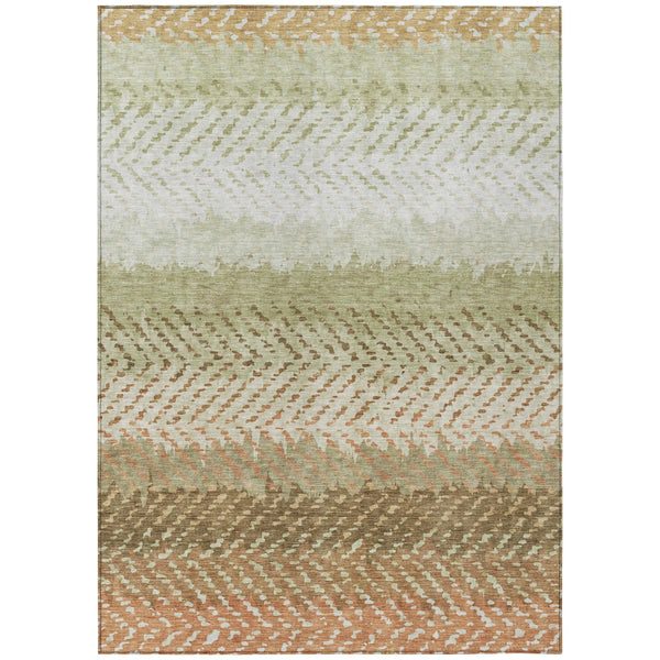 10' X 14' Sage And Green Striped Washable Indoor Outdoor Area Rug Homeroots Outdoor