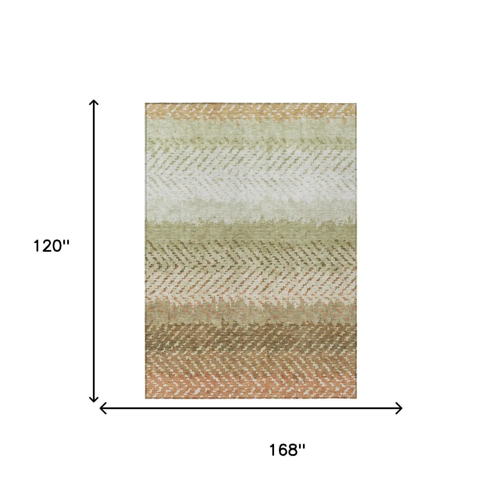 10' X 14' Sage And Green Striped Washable Indoor Outdoor Area Rug Homeroots Outdoor