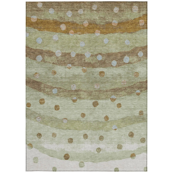 10' X 14' Sage And Green Striped Washable Indoor Outdoor Area Rug Homeroots Outdoor