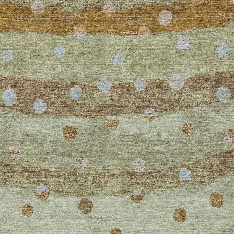 10' X 14' Sage And Green Striped Washable Indoor Outdoor Area Rug Homeroots Outdoor