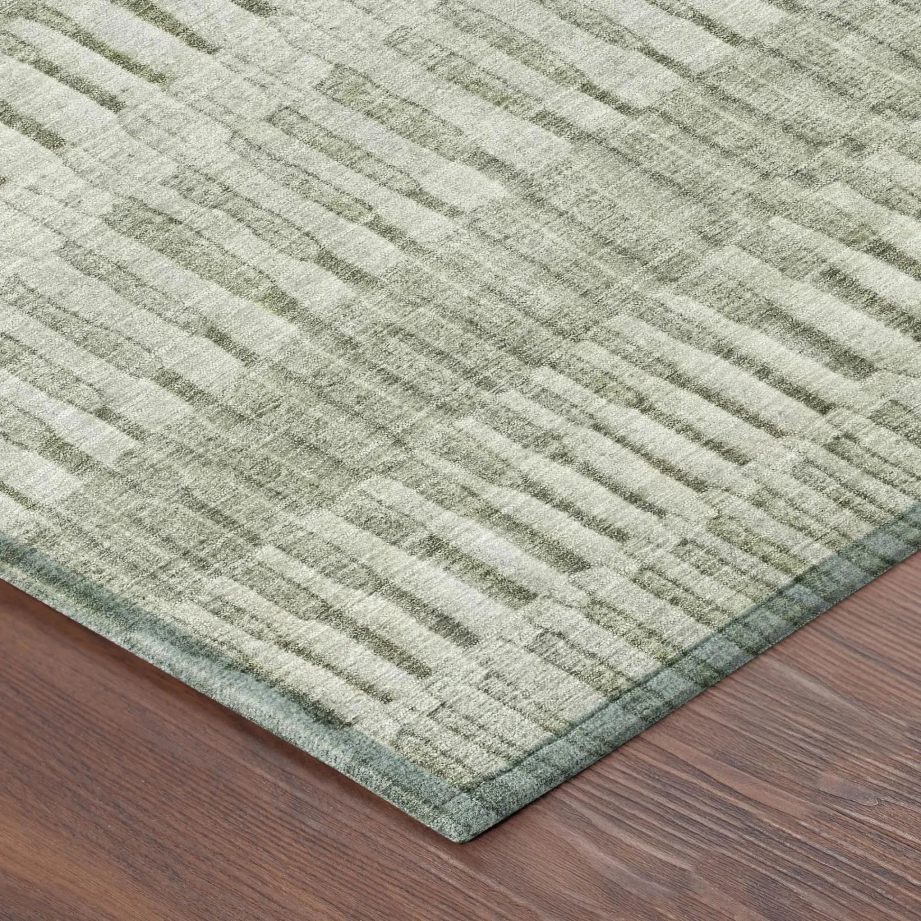 10' X 14' Sage And Green Striped Washable Indoor Outdoor Area Rug Homeroots Outdoor