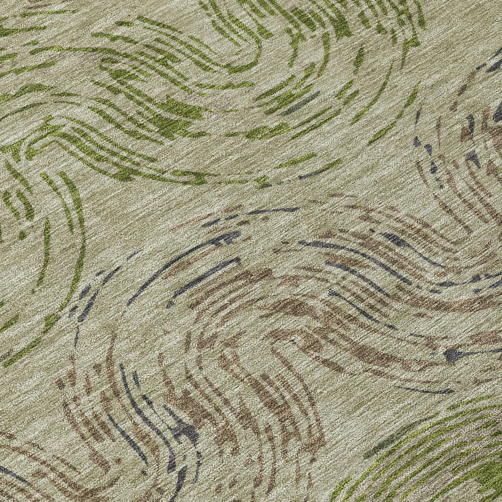 10' X 14' Sage And Olive Green Abstract Washable Indoor Outdoor Area Rug Homeroots Outdoor