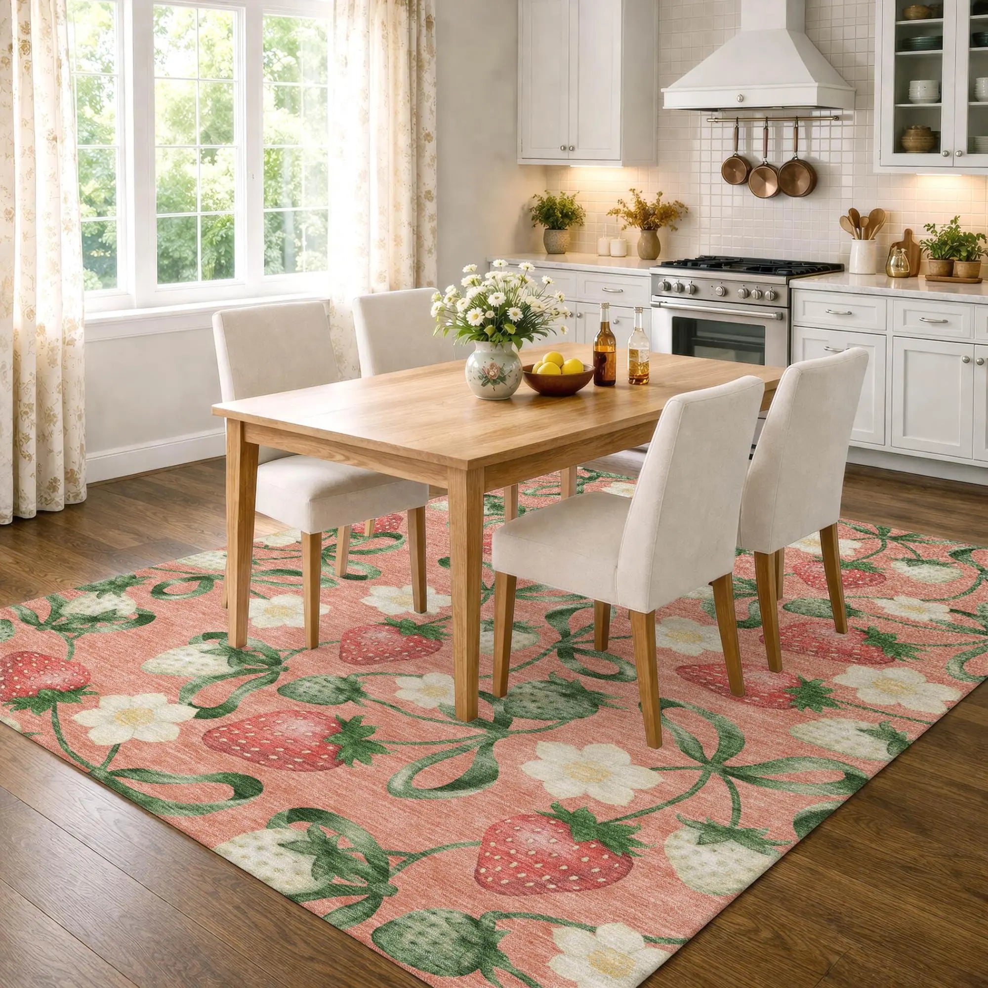 10' X 14' Salmon And Orange Floral Washable Indoor Outdoor Area Rug Homeroots Outdoor