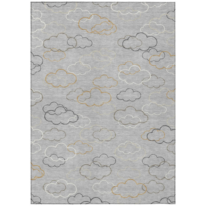 10' X 14' Silver And Beige Abstract Washable Indoor Outdoor Area Rug Homeroots Outdoor