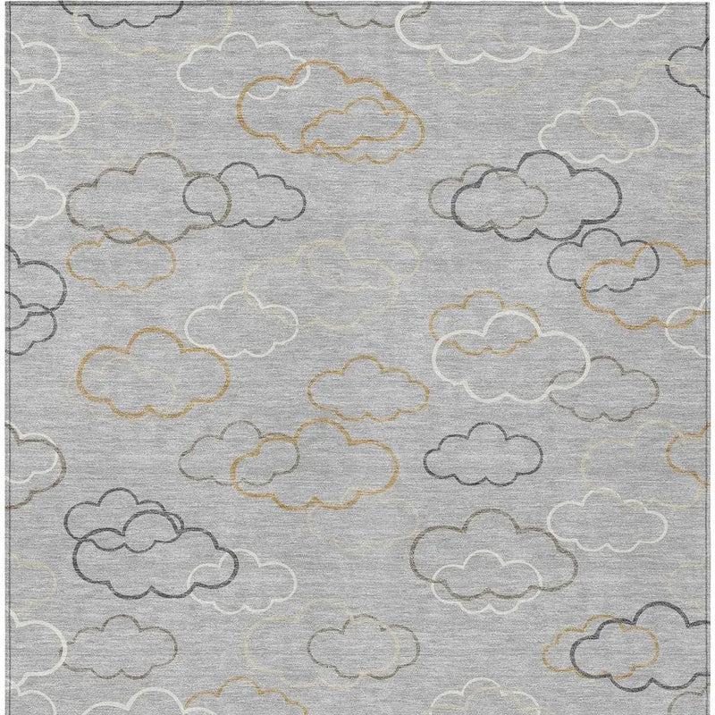 10' X 14' Silver And Beige Abstract Washable Indoor Outdoor Area Rug Homeroots Outdoor