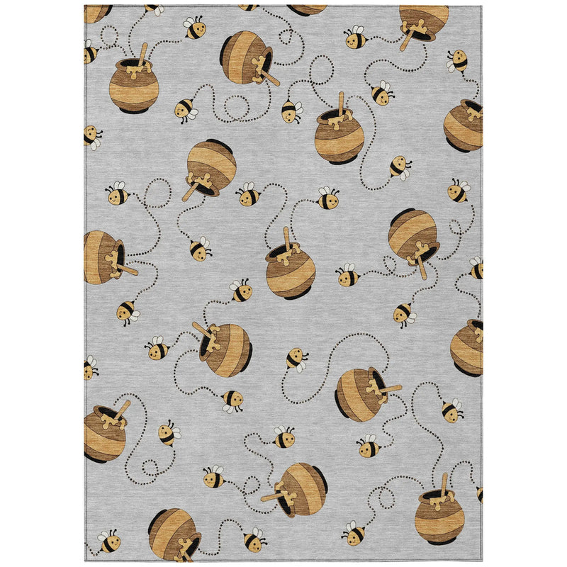 10' X 14' Silver And Beige Geometric Washable Indoor Outdoor Area Rug Homeroots Outdoor