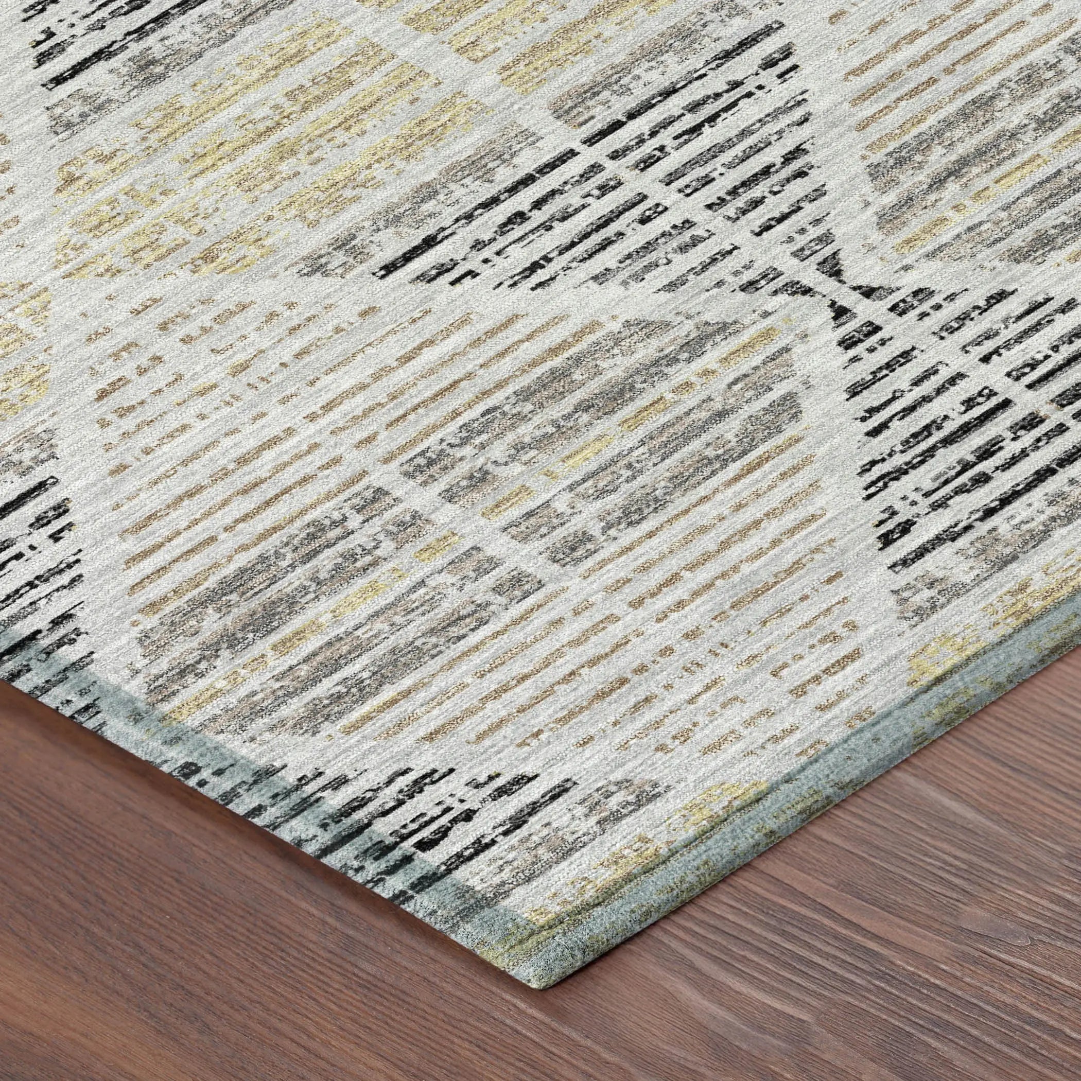 10' X 14' Silver And Beige Geometric Washable Indoor Outdoor Area Rug Homeroots Outdoor