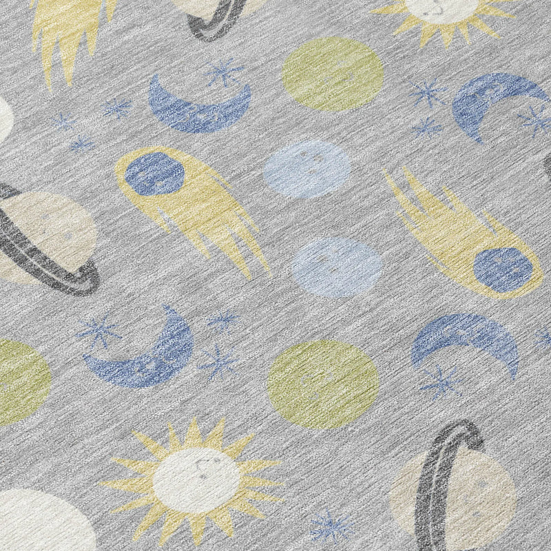 10' X 14' Silver And Blue Geometric Washable Indoor Outdoor Area Rug Homeroots Outdoor