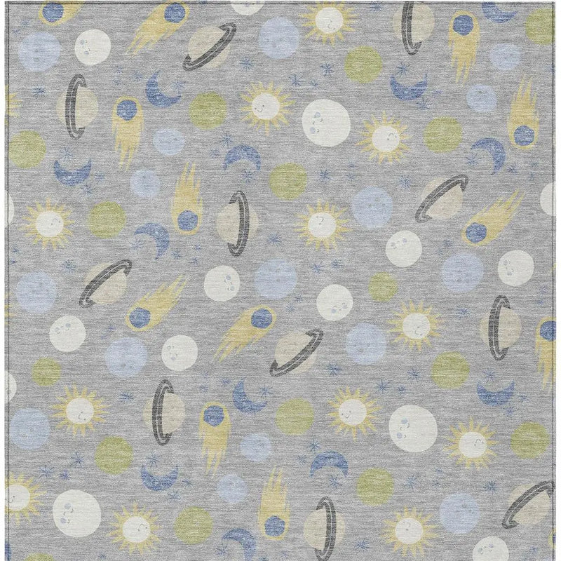 10' X 14' Silver And Blue Geometric Washable Indoor Outdoor Area Rug Homeroots Outdoor