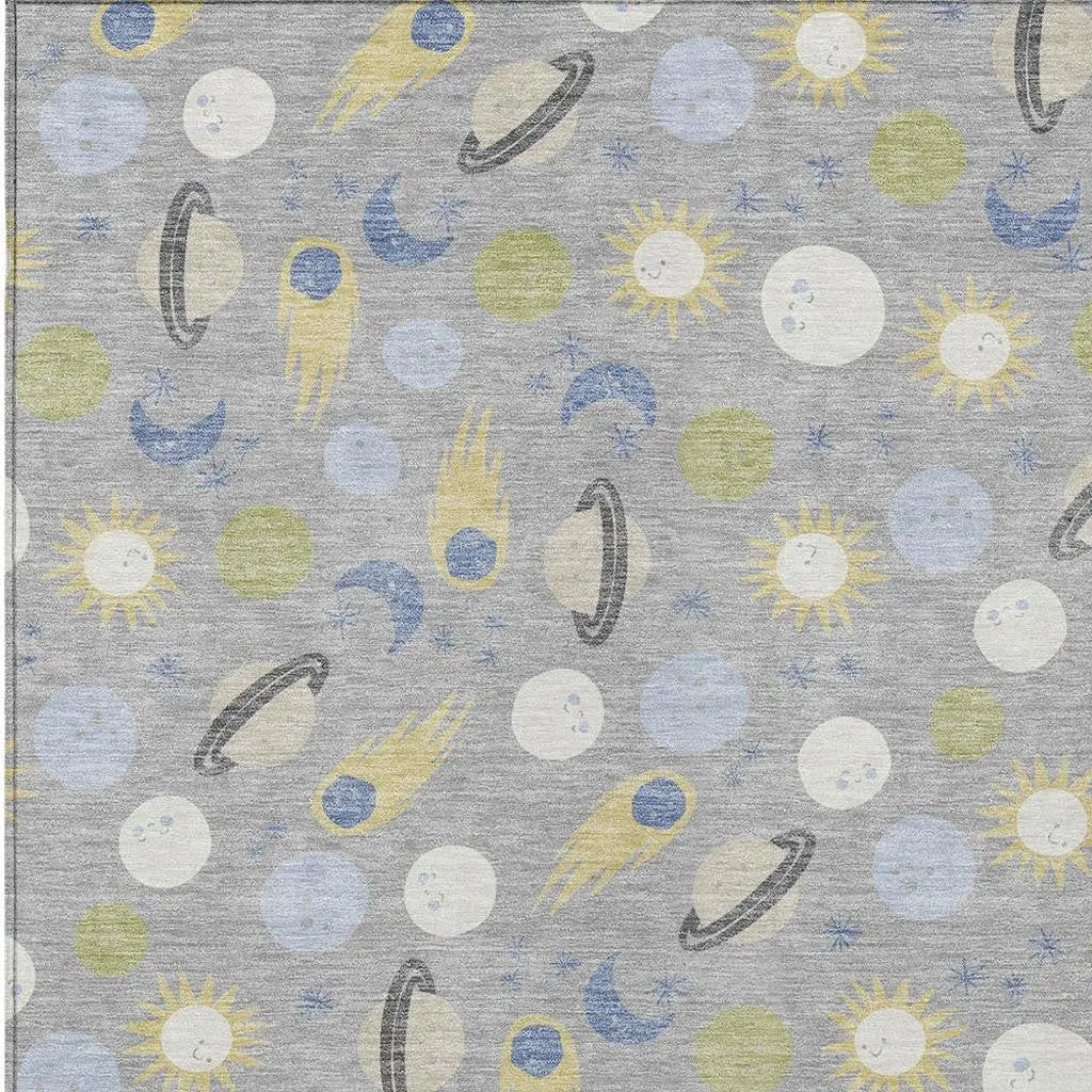 10' X 14' Silver And Blue Geometric Washable Indoor Outdoor Area Rug Homeroots Outdoor