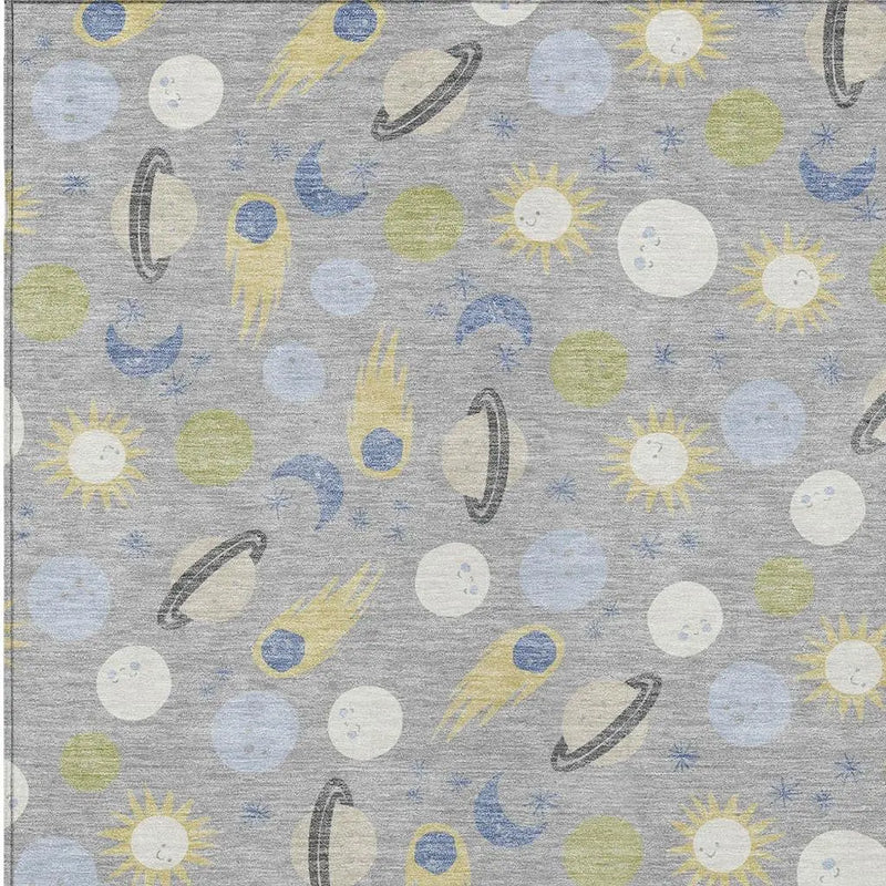 10' X 14' Silver And Blue Geometric Washable Indoor Outdoor Area Rug Homeroots Outdoor