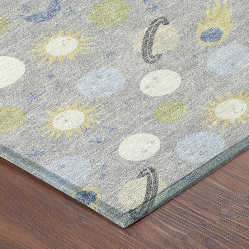 10' X 14' Silver And Blue Geometric Washable Indoor Outdoor Area Rug Homeroots Outdoor