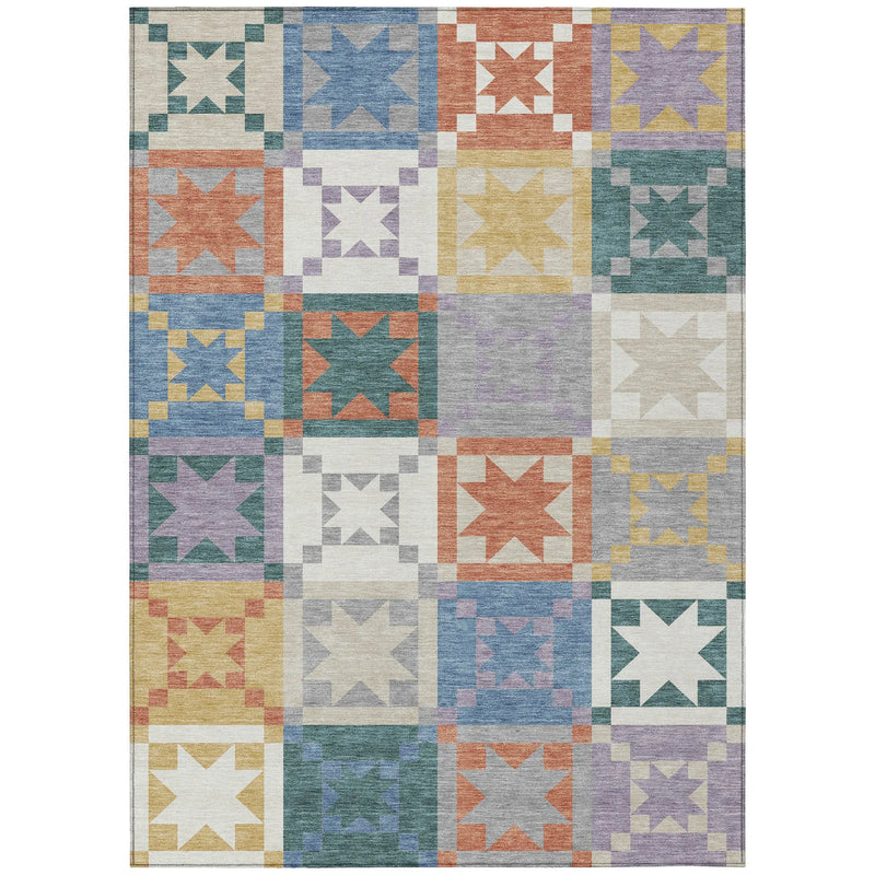 10' X 14' Silver And Gold Patchwork Washable Indoor Outdoor Area Rug Homeroots Outdoor