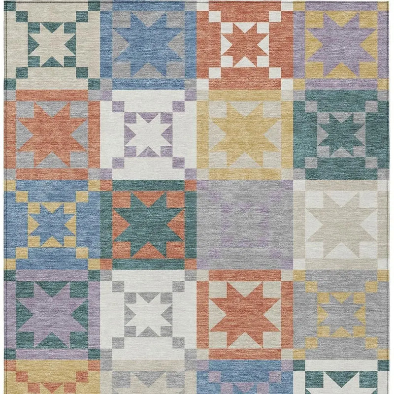 10' X 14' Silver And Gold Patchwork Washable Indoor Outdoor Area Rug Homeroots Outdoor