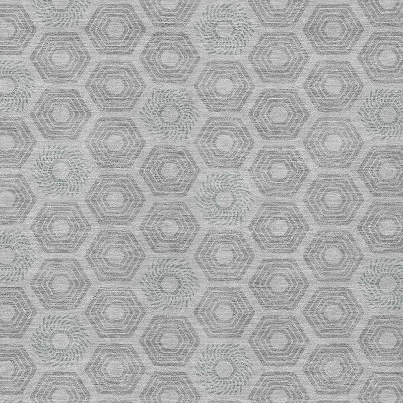 10' X 14' Silver And Granite Gray Geometric Washable Indoor Outdoor Area Rug Homeroots Outdoor