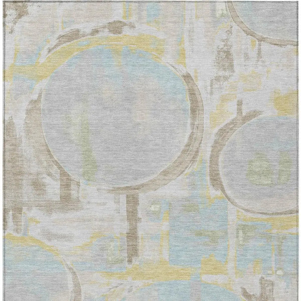 10' X 14' Silver And Gray Abstract Washable Indoor Outdoor Area Rug Homeroots Outdoor