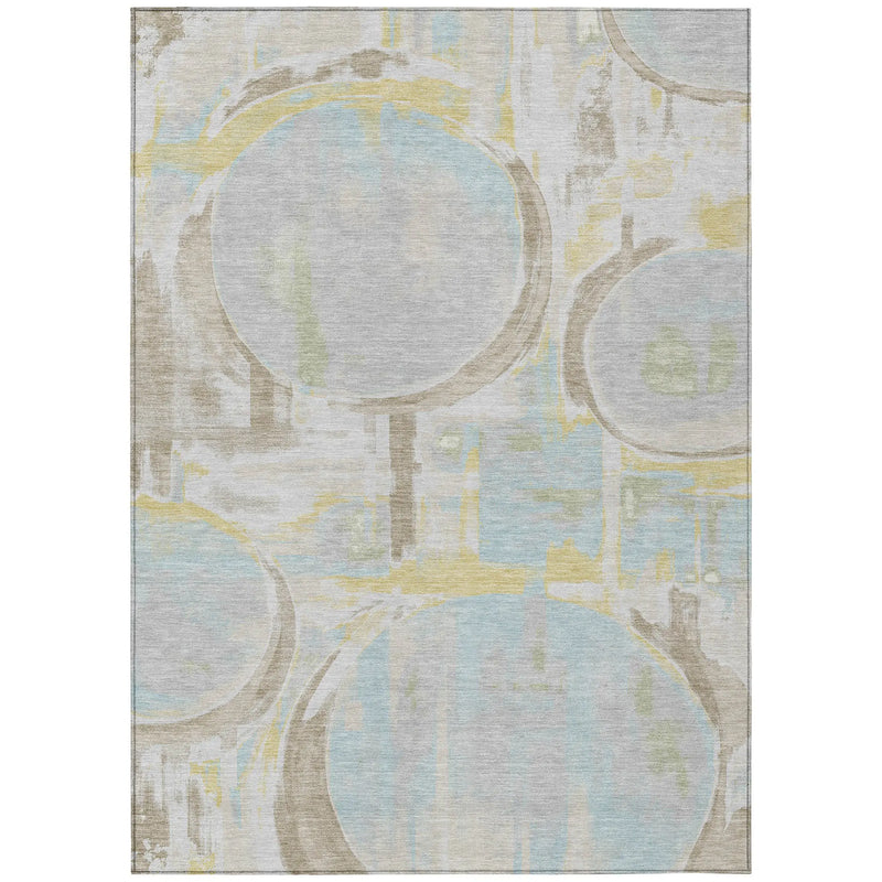 10' X 14' Silver And Gray Abstract Washable Indoor Outdoor Area Rug Homeroots Outdoor