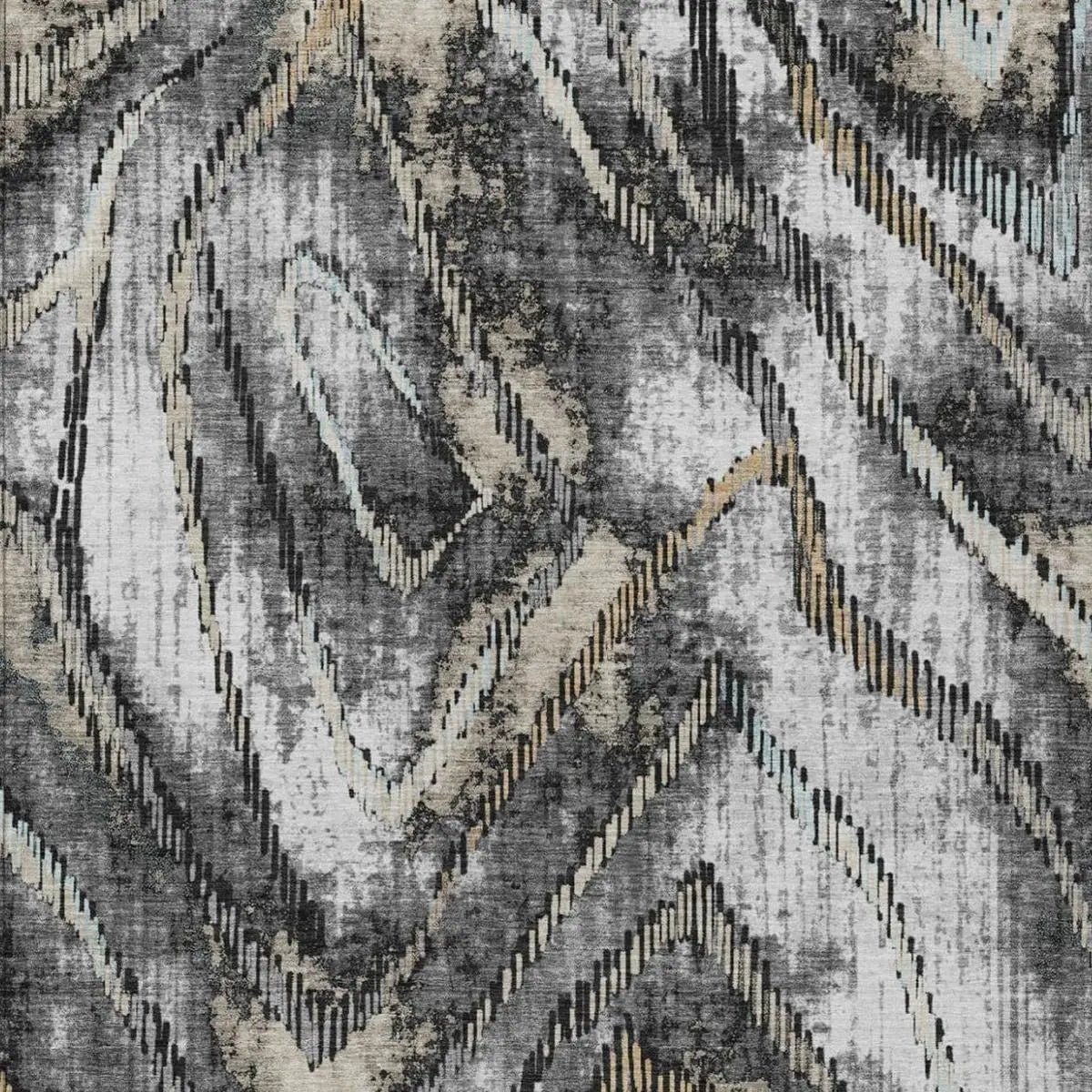 10' X 14' Silver And Gray Abstract Washable Indoor Outdoor Area Rug Homeroots Outdoor