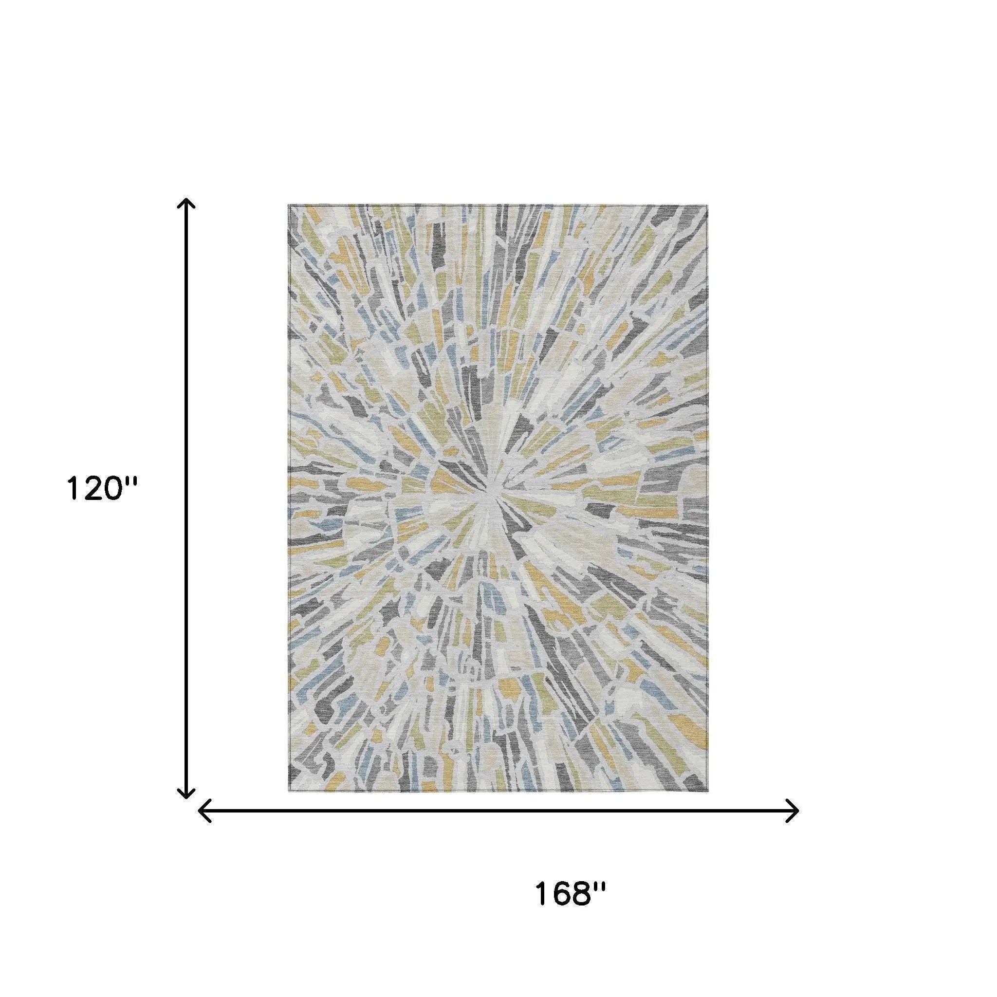 10' X 14' Silver And Gray Abstract Washable Indoor Outdoor Area Rug Homeroots Outdoor