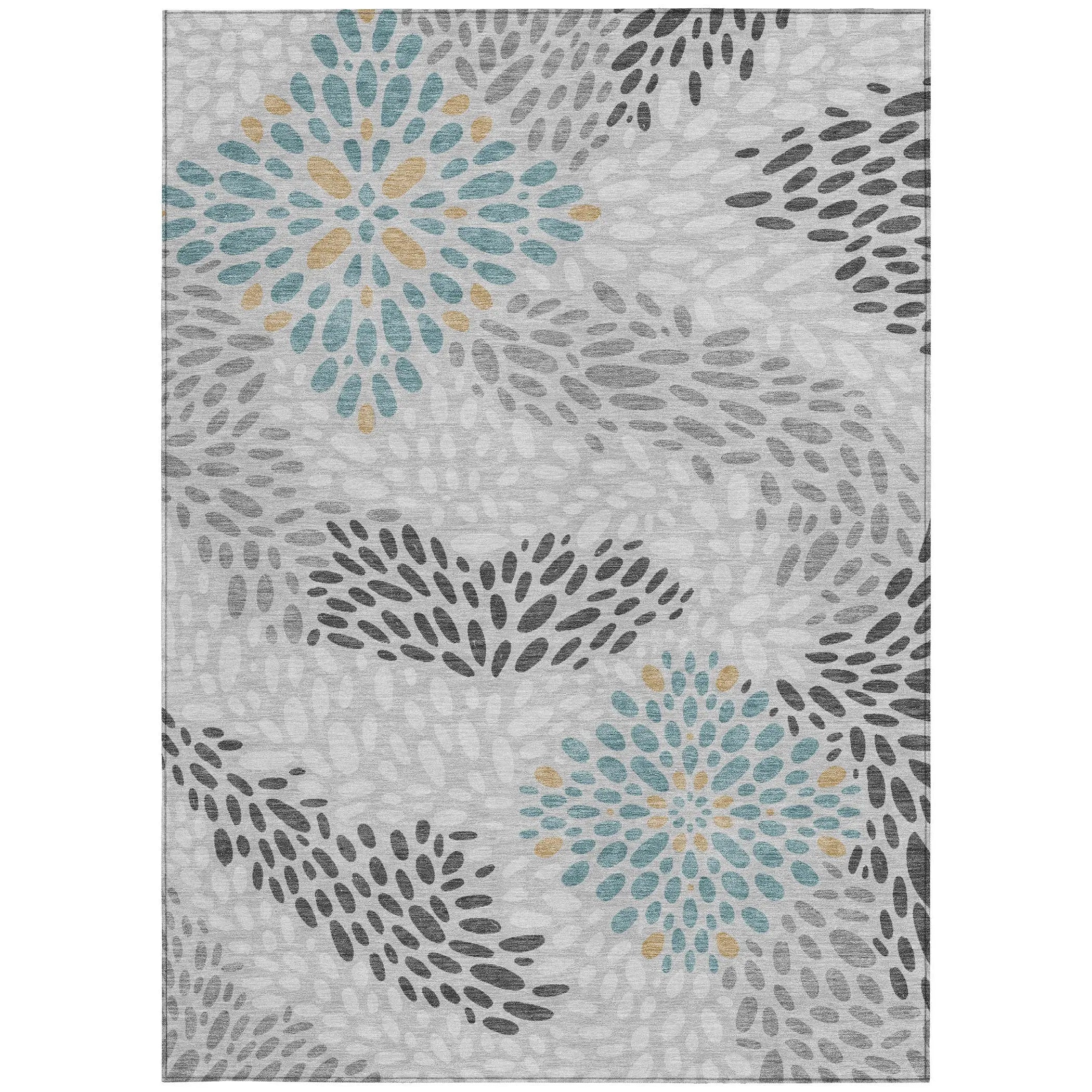 10' X 14' Silver And Gray Abstract Washable Indoor Outdoor Area Rug Homeroots Outdoor