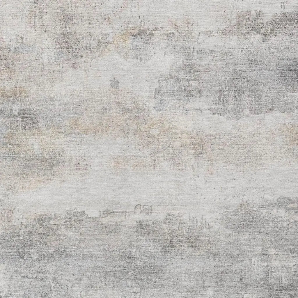 10' X 14' Silver And Gray Abstract Washable Indoor Outdoor Area Rug Homeroots Outdoor