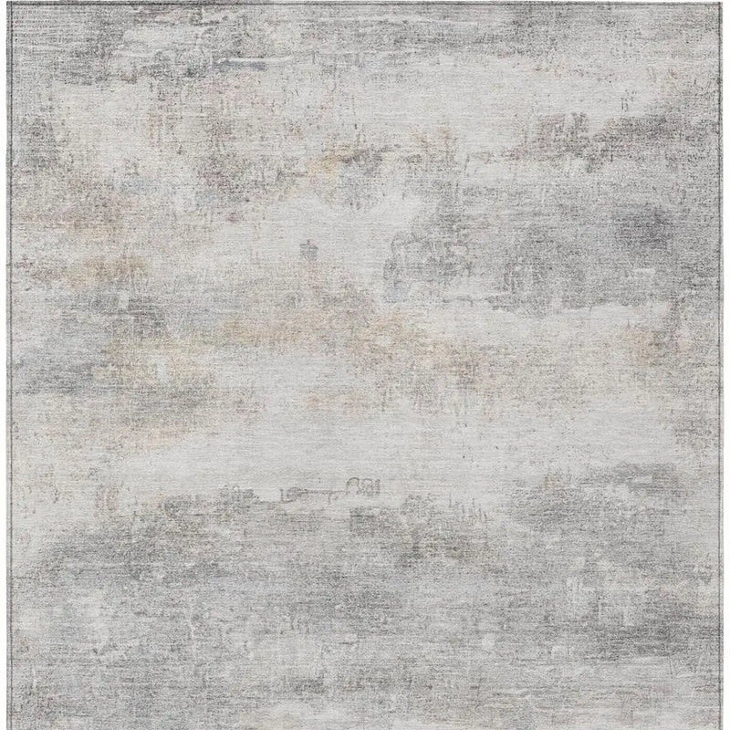 10' X 14' Silver And Gray Abstract Washable Indoor Outdoor Area Rug Homeroots Outdoor