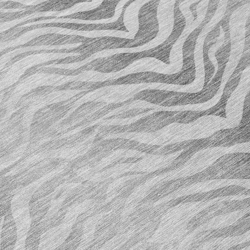 10' X 14' Silver And Gray Animal Print Washable Indoor Outdoor Area Rug Homeroots Outdoor