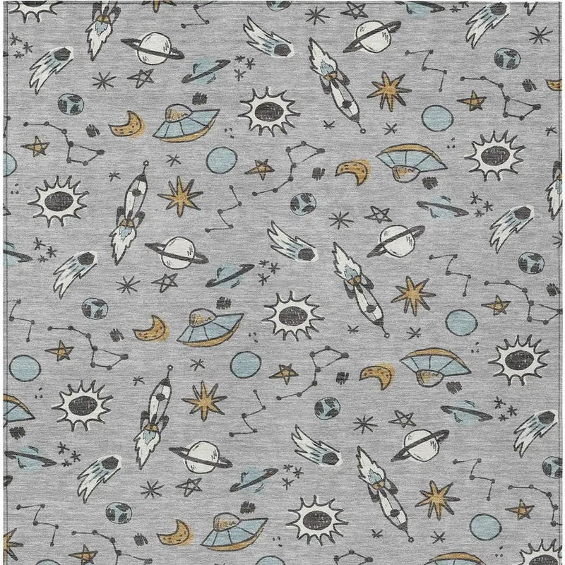 10' X 14' Silver And Gray Animal Print Washable Indoor Outdoor Area Rug Homeroots Outdoor