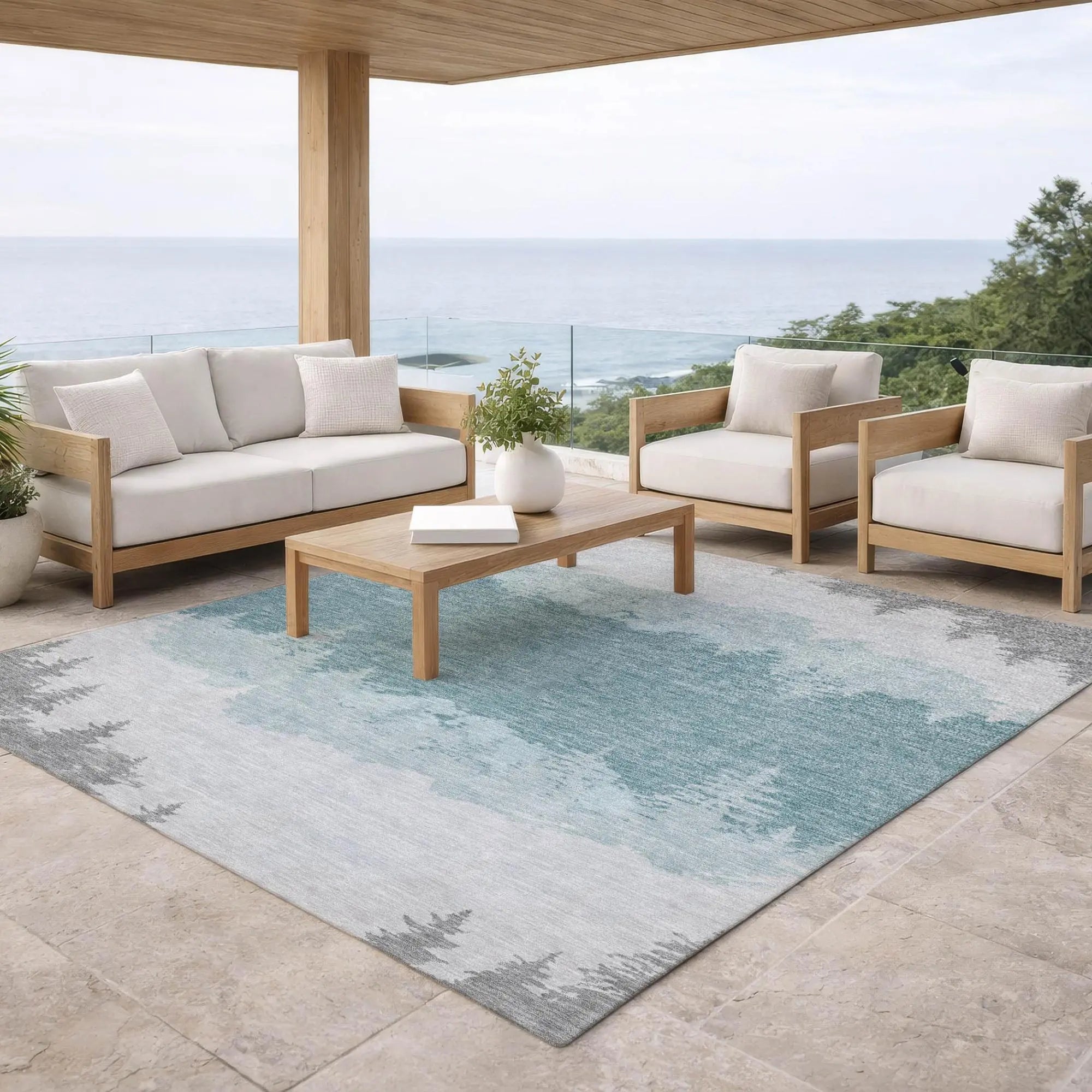 10' X 14' Silver And Gray Floral Washable Indoor Outdoor Area Rug Homeroots Outdoor