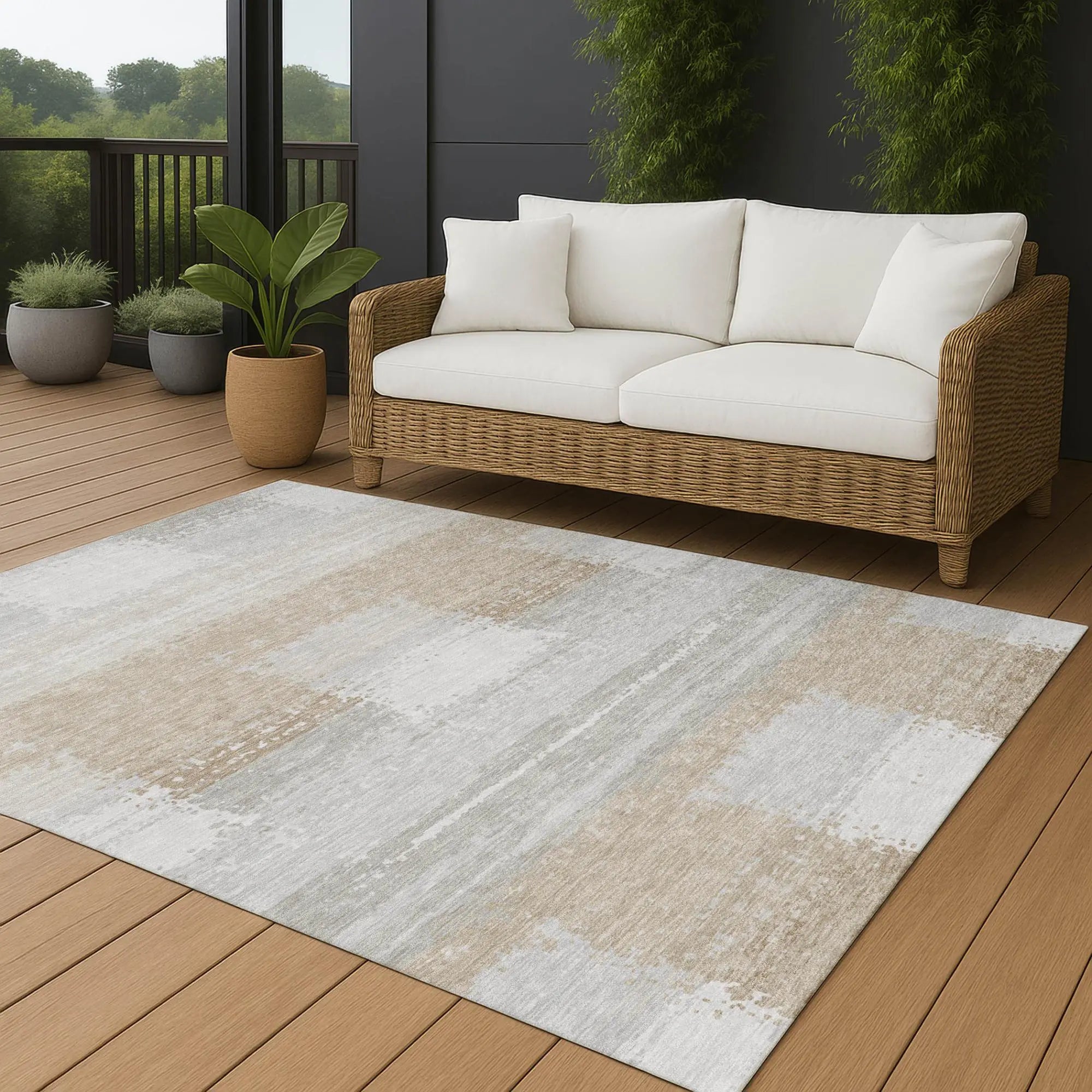 10' X 14' Silver And Gray Geometric Washable Indoor Outdoor Area Rug Homeroots Outdoor