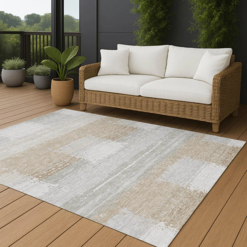 10' X 14' Silver And Gray Geometric Washable Indoor Outdoor Area Rug Homeroots Outdoor