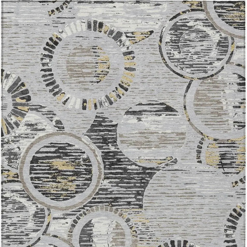 10' X 14' Silver And Gray Geometric Washable Indoor Outdoor Area Rug Homeroots Outdoor