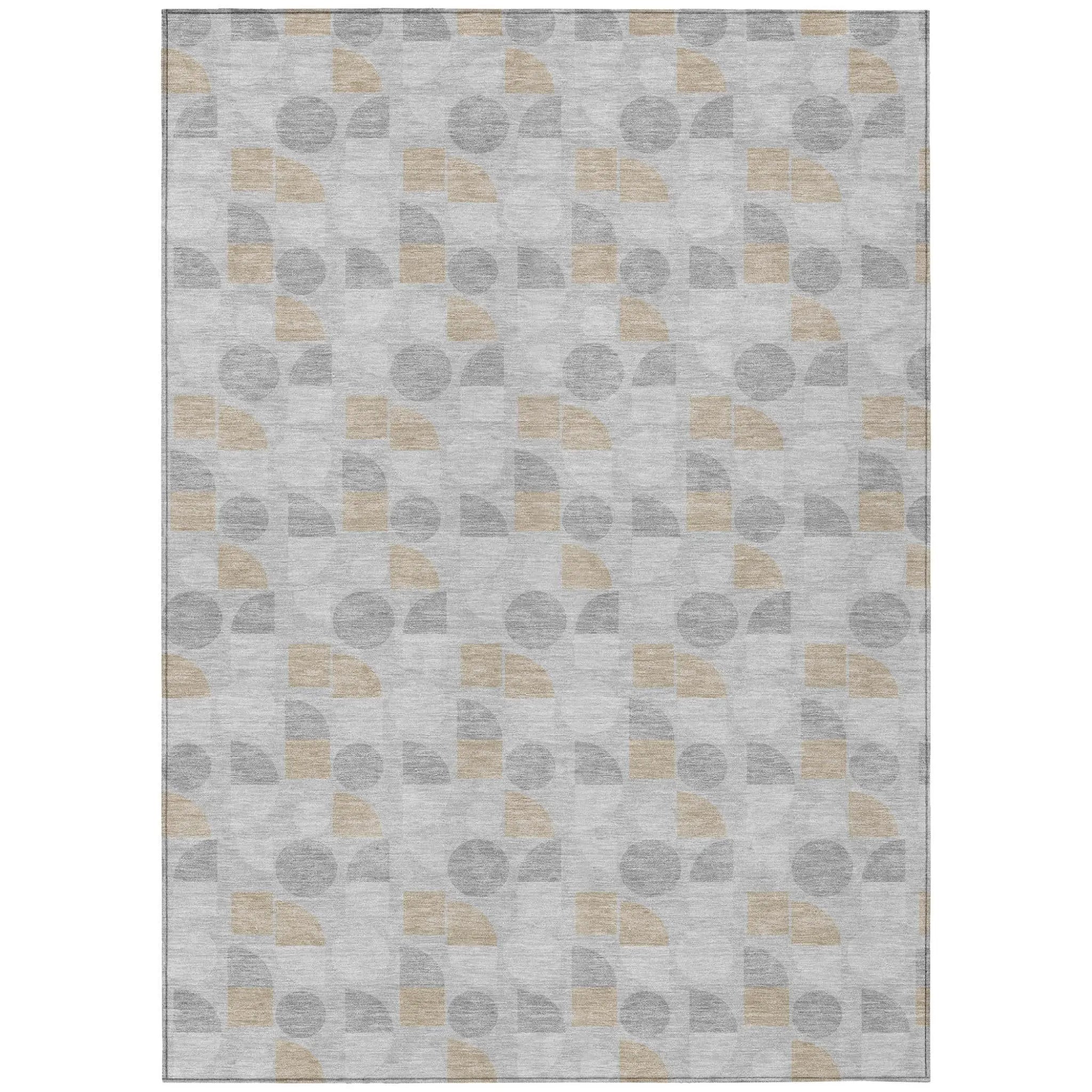 10' X 14' Silver And Gray Geometric Washable Indoor Outdoor Area Rug Homeroots Outdoor